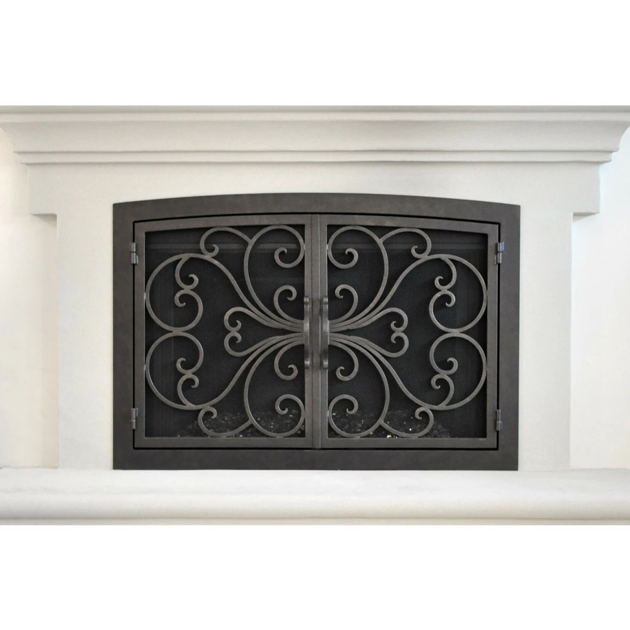 Classic Arched Fireplace Door - Wrought Iron 6 Classic Arched Fireplace Door - Wrought Iron - Image 4