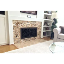 Classic Rectangular Fireplace Door - Wrought Iron -AMS FIREPLACE Sales classic 1 fireplace door stacked stone 90683.1582137183
