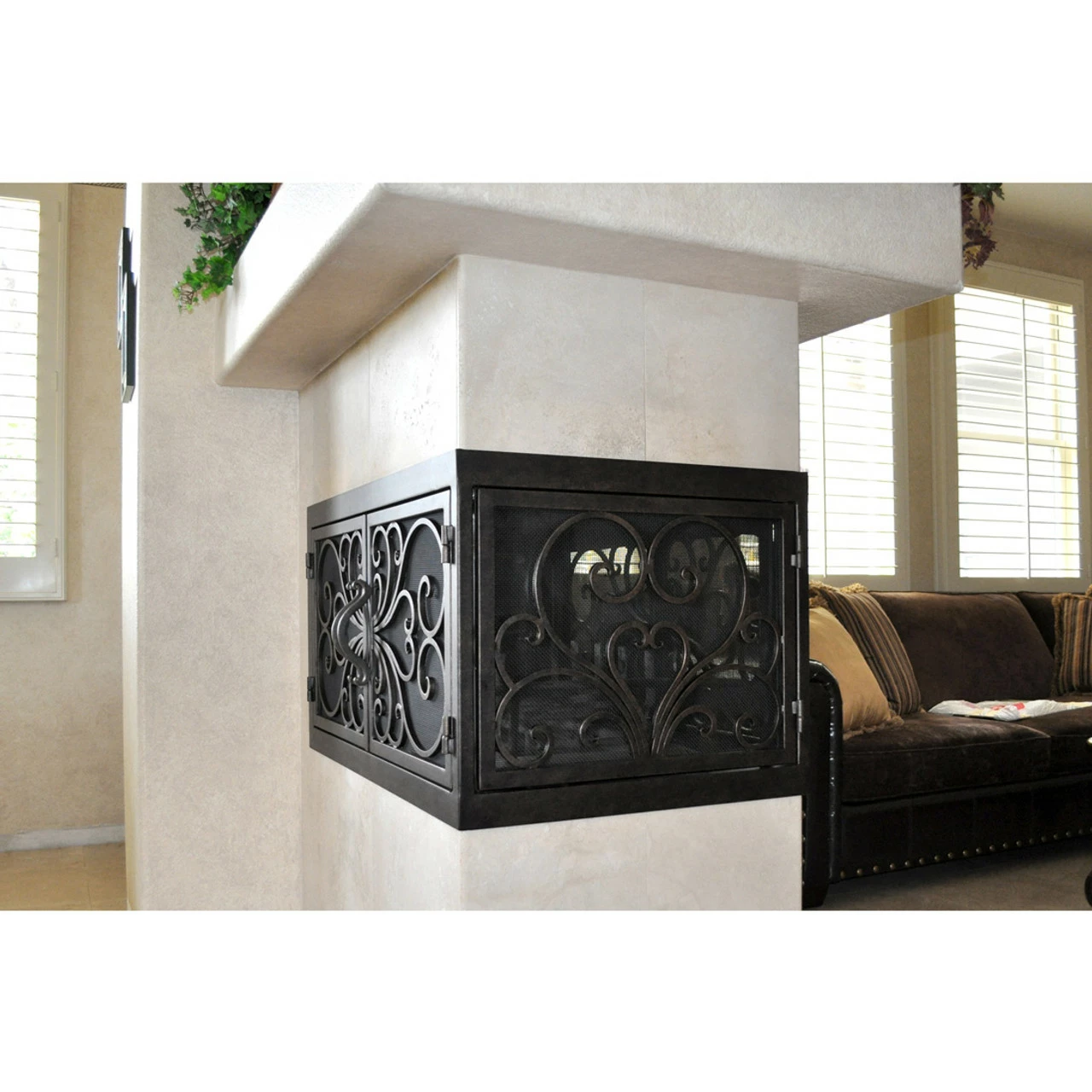 Classic Rectangular U-Shape Fireplace Door - Wrought Iron 6 Classic Rectangular U-Shape Fireplace Door - Wrought Iron - Image 4