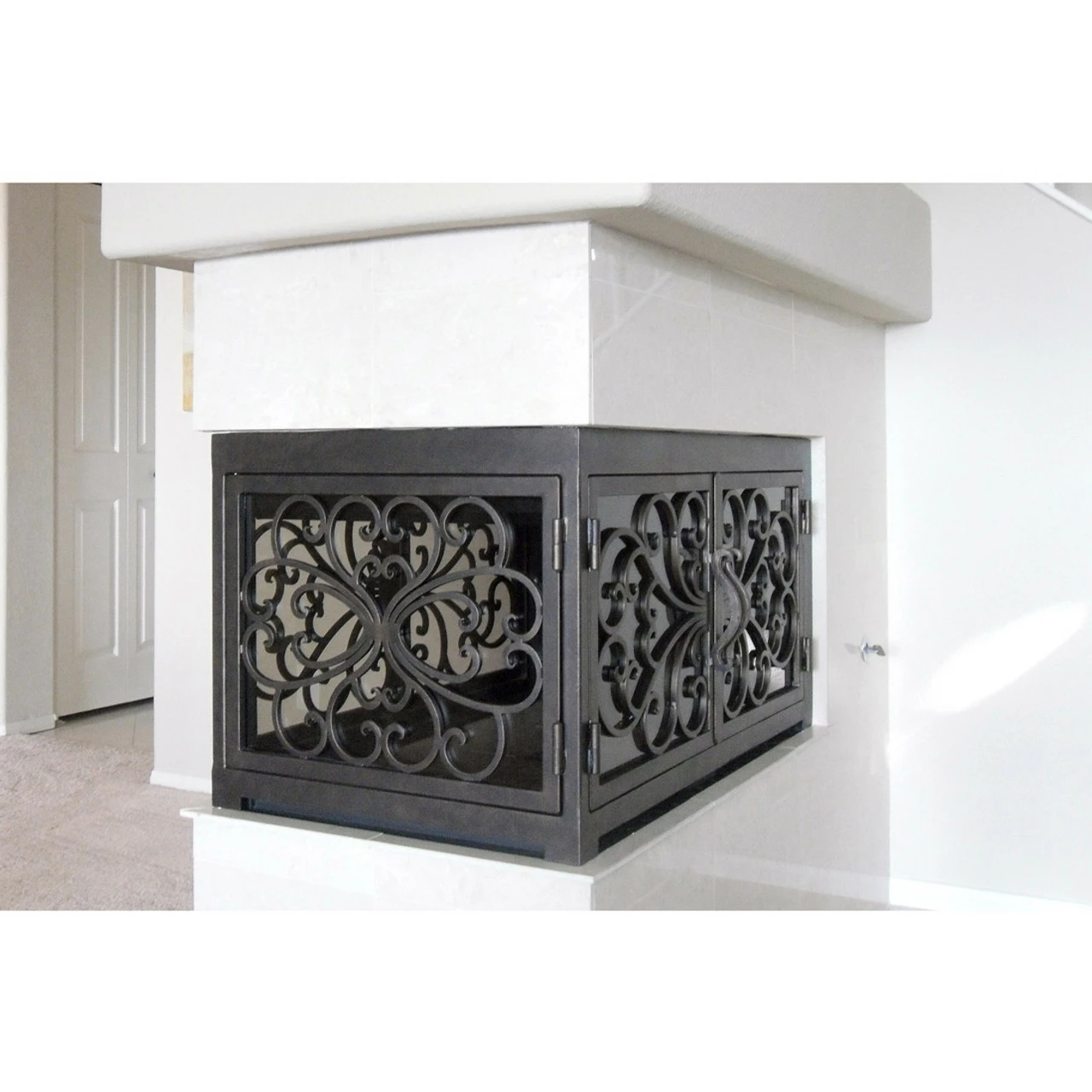 Classic Rectangular U-Shape Fireplace Door - Wrought Iron 3 Classic Rectangular U-Shape Fireplace Door - Wrought Iron