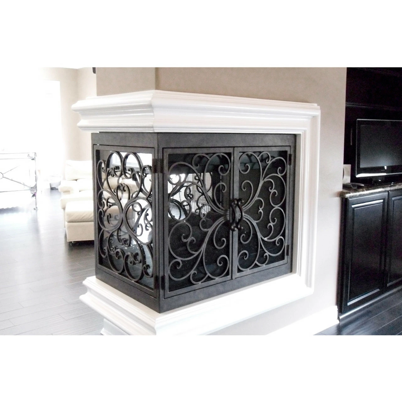 Classic Rectangular U-Shape Fireplace Door - Wrought Iron 5 Classic Rectangular U-Shape Fireplace Door - Wrought Iron - Image 3