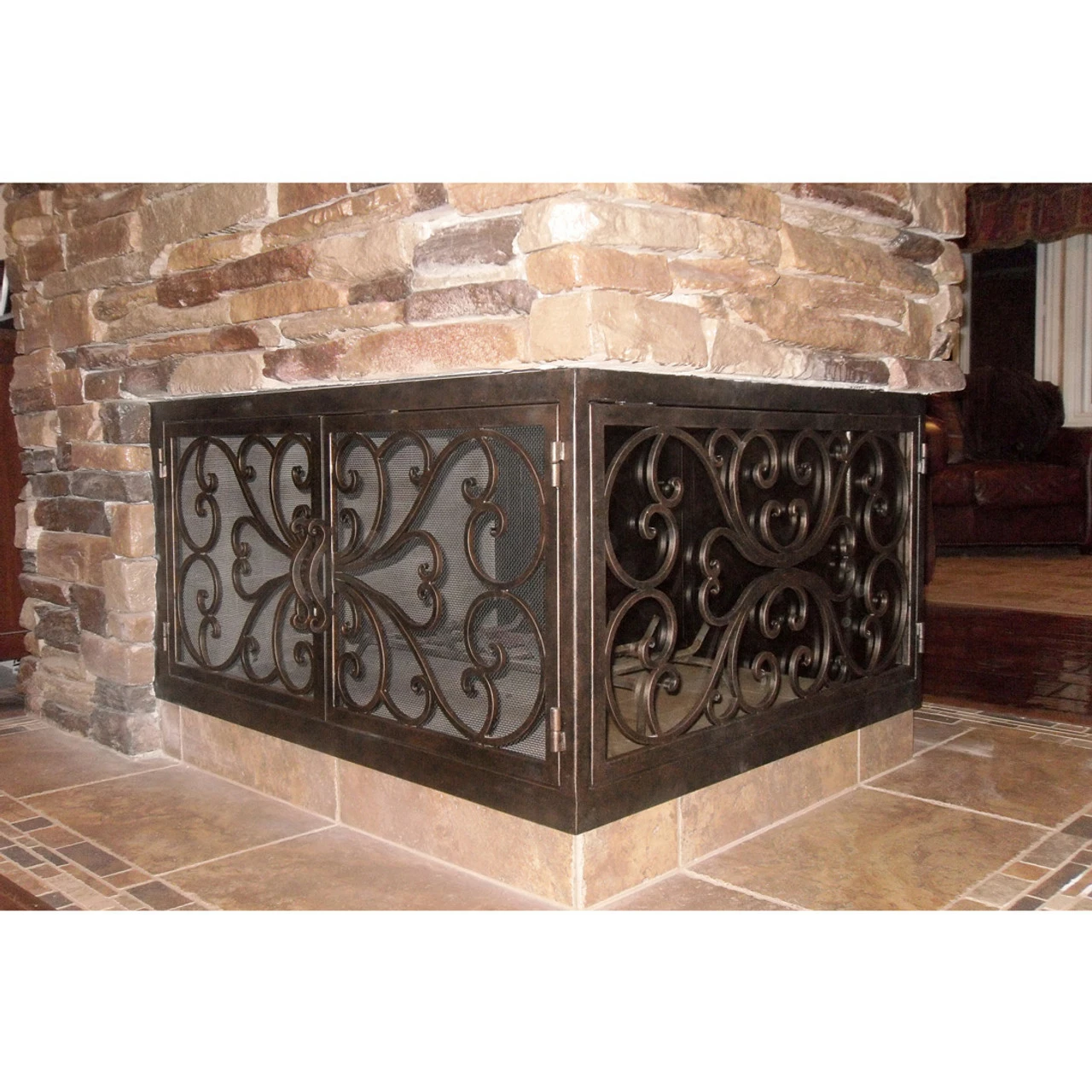Classic Rectangular U-Shape Fireplace Door - Wrought Iron 4 Classic Rectangular U-Shape Fireplace Door - Wrought Iron - Image 2