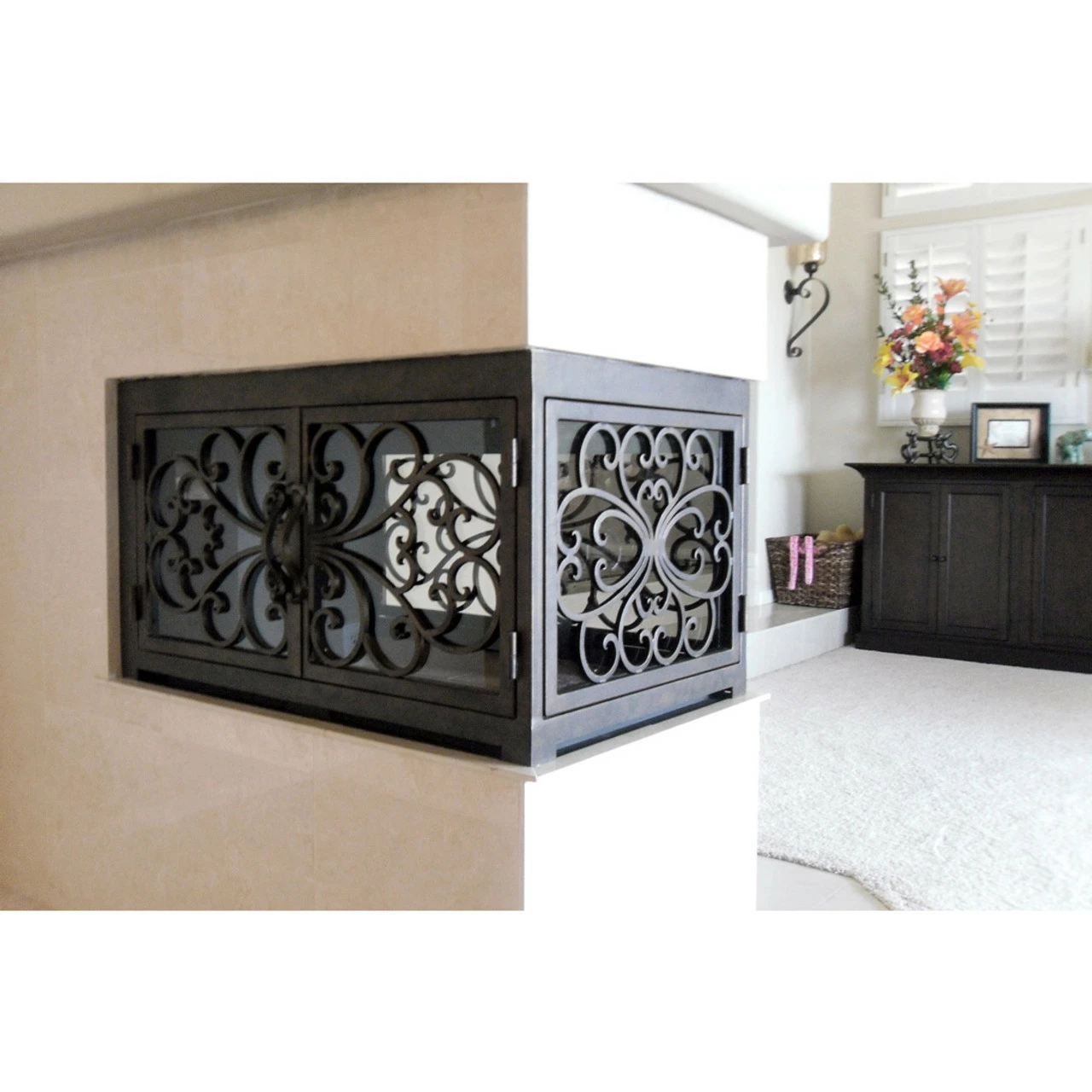 Classic Rectangular U-Shape Fireplace Door - Wrought Iron 7 Classic Rectangular U-Shape Fireplace Door - Wrought Iron - Image 5