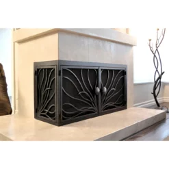 Coral Rectangular L-Shape Fireplace Door - Wrought Iron 7 Coral Rectangular L-Shape Fireplace Door - Wrought Iron -AMS FIREPLACE Sales coral 15 l shape fireplace door web2 94805.1582219097