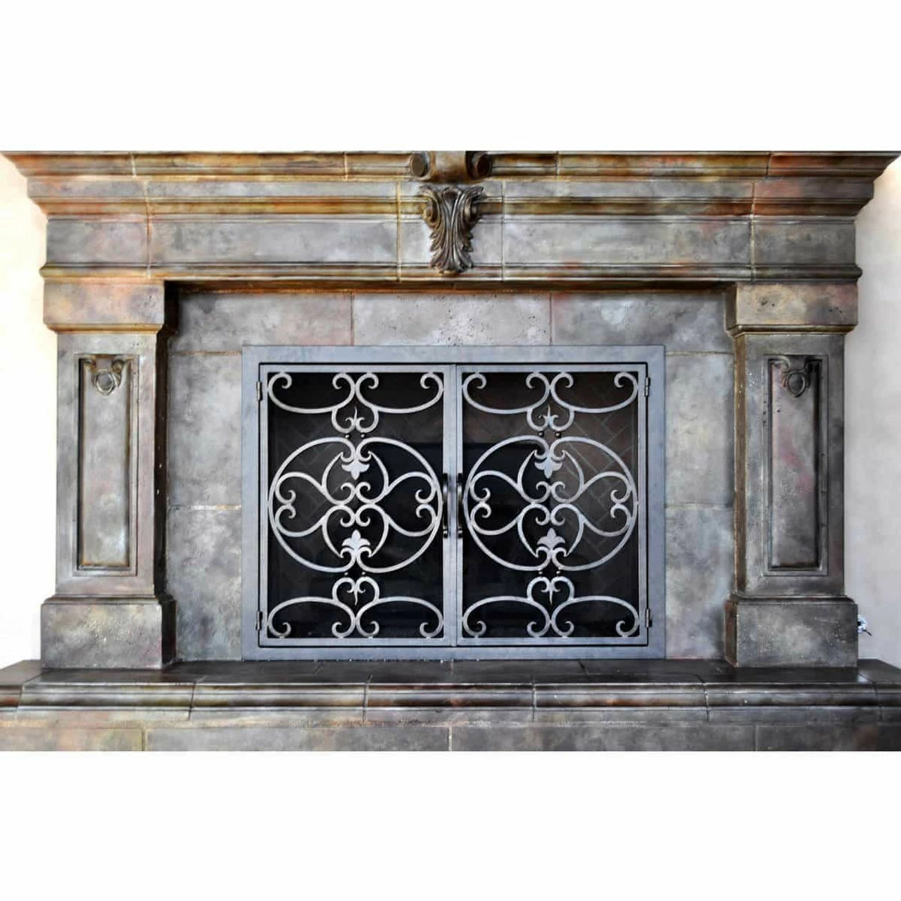 Courtyard Rectangular Fireplace Door- Wrought Iron 3 Courtyard Rectangular Fireplace Door- Wrought Iron