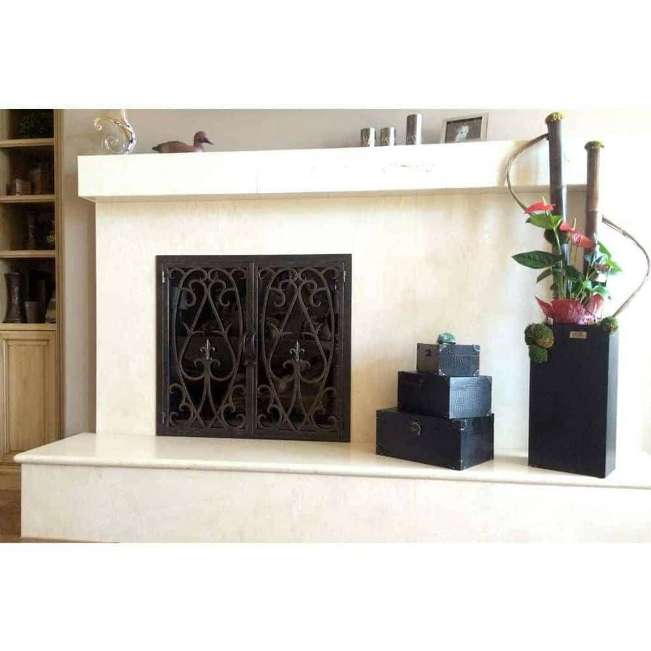 Dawas Rectangular Fireplace Door - Wrought Iron 4 Dawas Rectangular Fireplace Door - Wrought Iron - Image 2