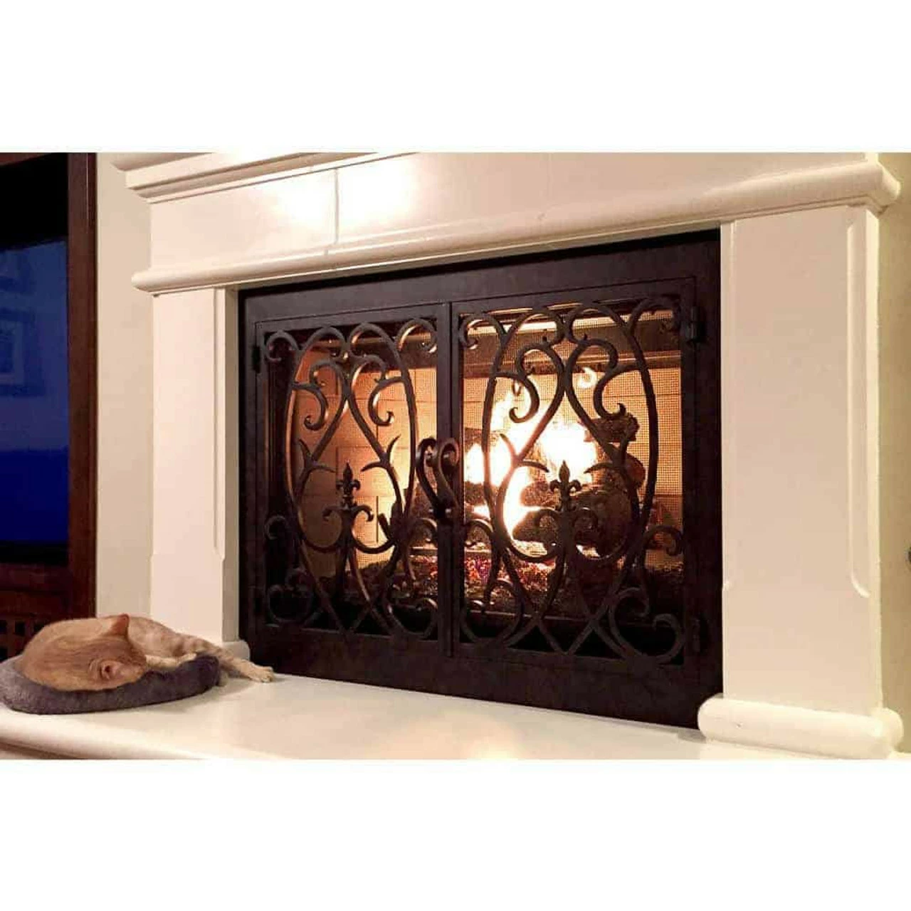 Dawas Rectangular Fireplace Door - Wrought Iron 5 Dawas Rectangular Fireplace Door - Wrought Iron - Image 3