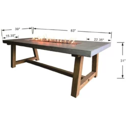 Elementi Sonoma Dining Table 83" X 39" -AMS FIREPLACE Sales default name 62465.1675215711