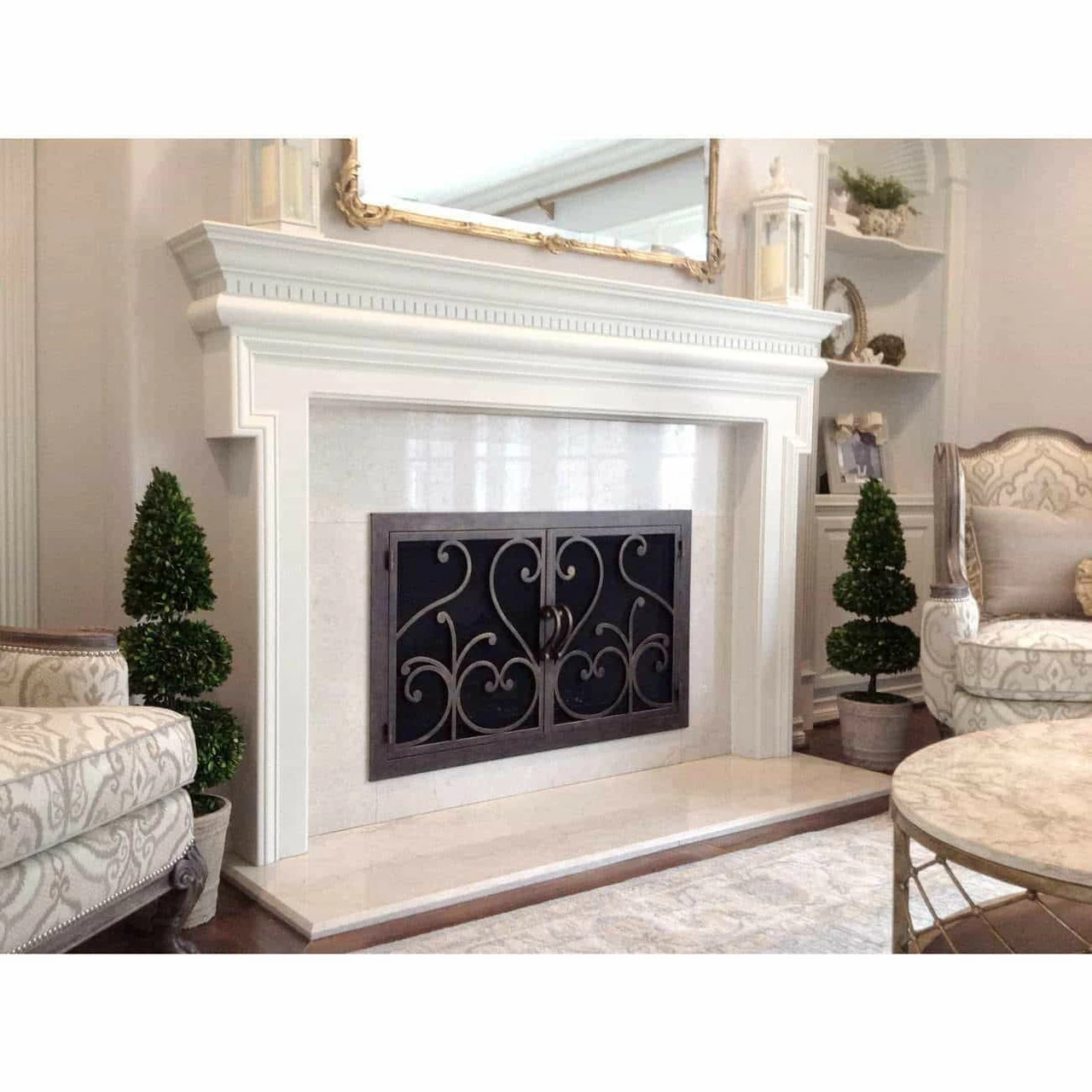 Del Mar Rectangular Fireplace Door - Wrought Iron 6 Del Mar Rectangular Fireplace Door - Wrought Iron - Image 4