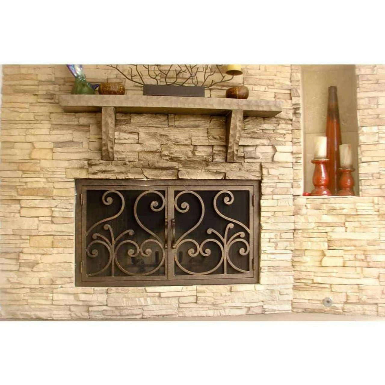 Del Mar Rectangular Fireplace Door - Wrought Iron 8 Del Mar Rectangular Fireplace Door - Wrought Iron - Image 6