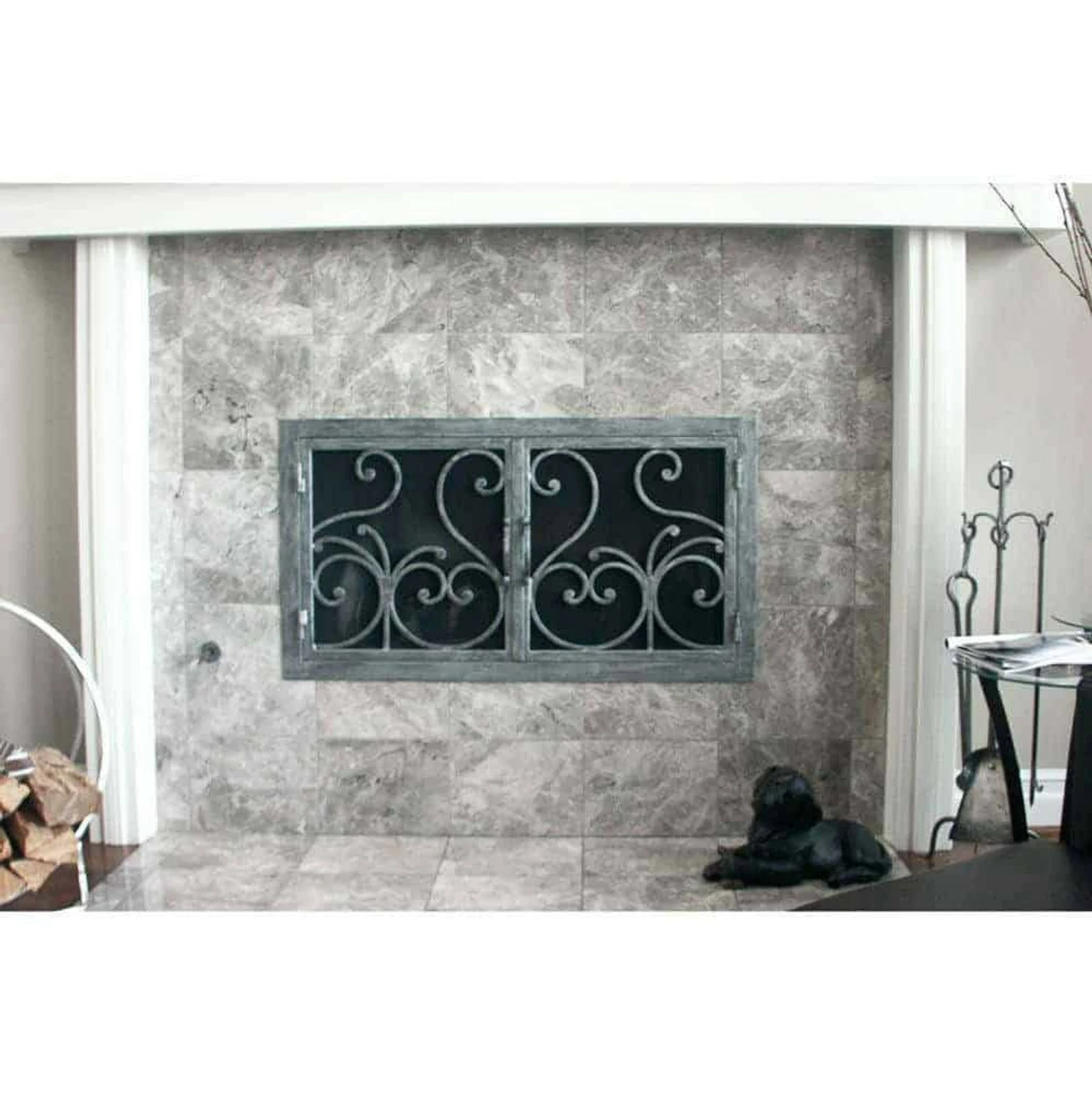 Del Mar Rectangular Fireplace Door - Wrought Iron 9 Del Mar Rectangular Fireplace Door - Wrought Iron - Image 7