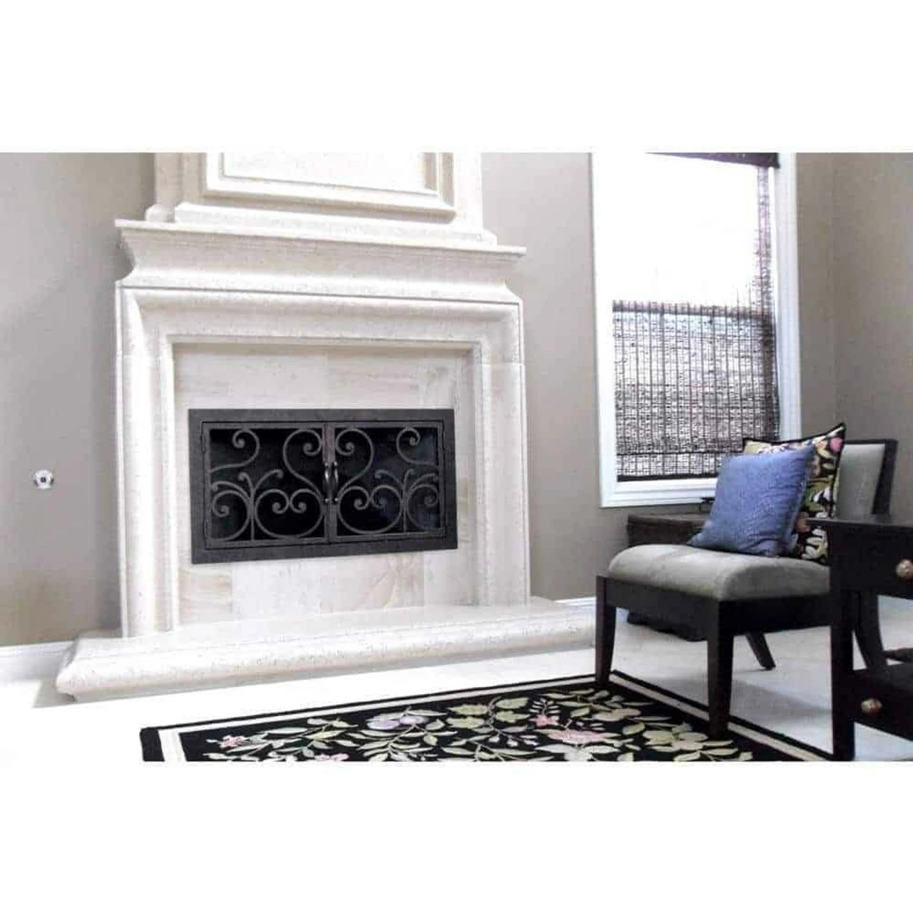 Del Mar Rectangular Fireplace Door - Wrought Iron 4 Del Mar Rectangular Fireplace Door - Wrought Iron - Image 2