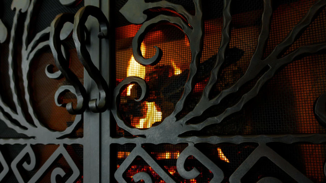 Montclair Rectangular Fireplace Door - Wrought Iron 4 Montclair Rectangular Fireplace Door - Wrought Iron - Image 2