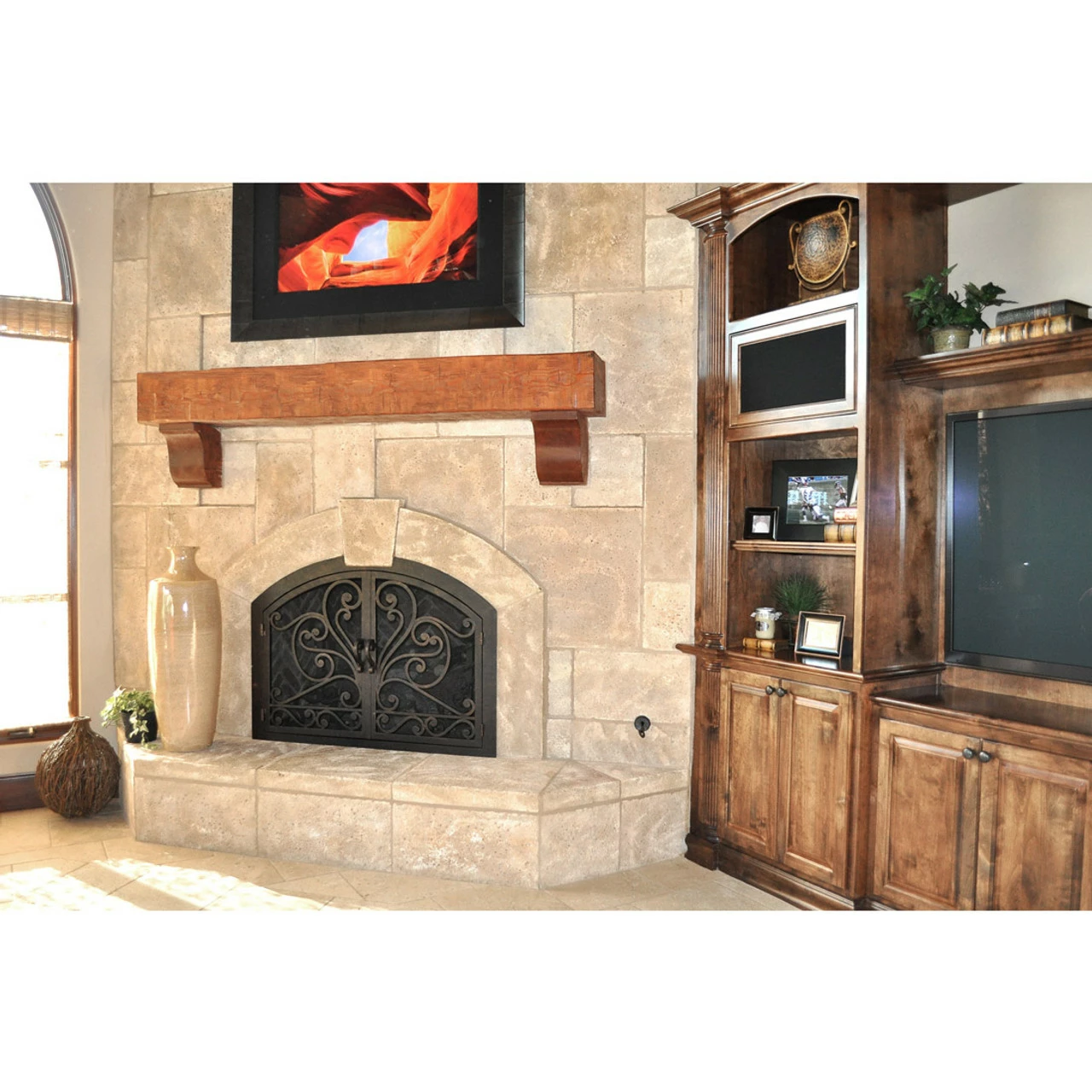 Faraday Arched Fireplace Door - Wrought Iron 3 Faraday Arched Fireplace Door - Wrought Iron