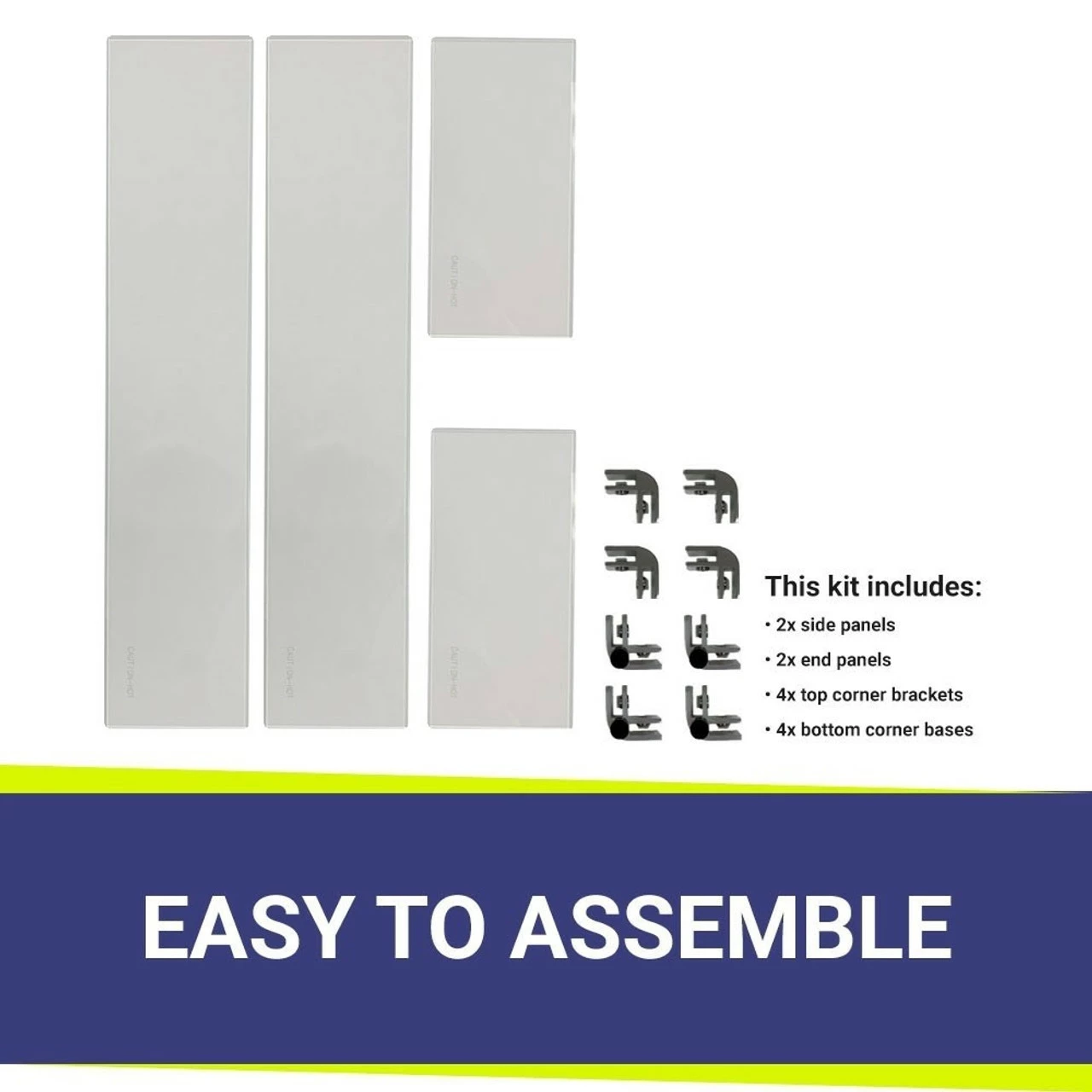 24" Rectangular Glass Wind And Flame Guard | American Fire Glass 6 24" Rectangular Glass Wind And Flame Guard | American Fire Glass - Image 4