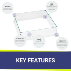 18" Square Glass Wind And Flame Guard | American Fire Glass -AMS FIREPLACE Sales fg sqp 18 bubbles 56765.1615938625