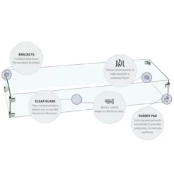 24" Rectangular Glass Wind And Flame Guard | American Fire Glass 11 24" Rectangular Glass Wind And Flame Guard | American Fire Glass -AMS FIREPLACE Sales flame guard features 5 2 59827.1615937534