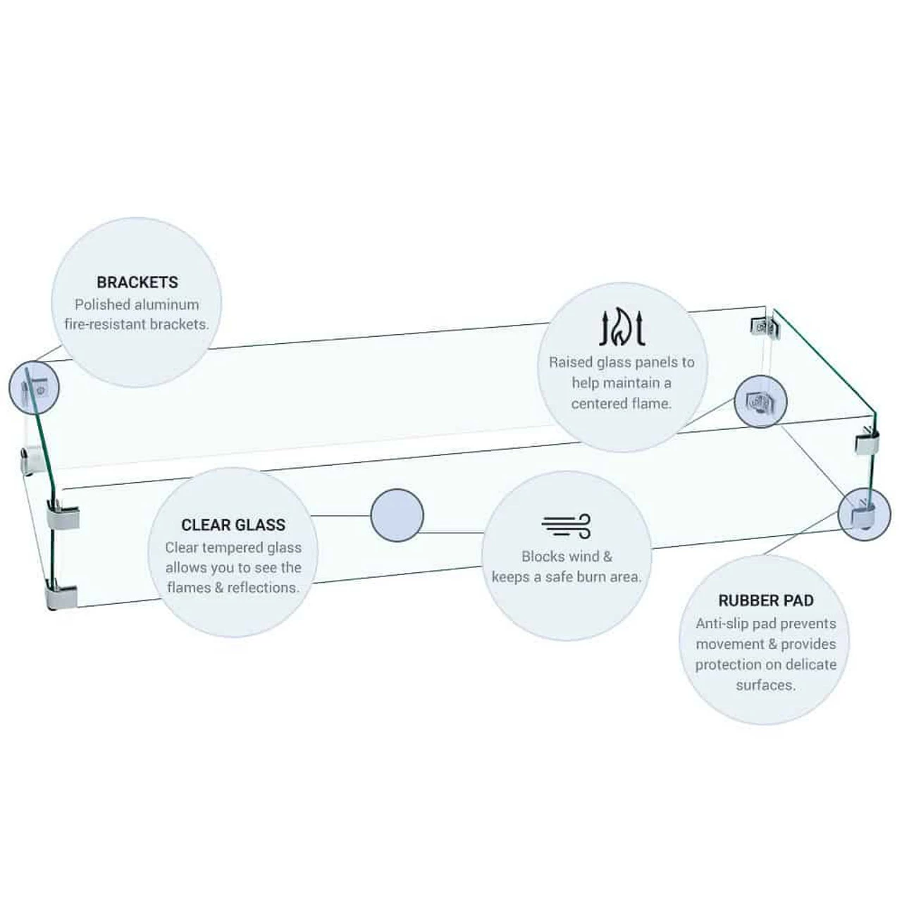 Linear Glass Flame Guard - 60 In | American Fire Glass 4 Linear Glass Flame Guard - 60 In | American Fire Glass - Image 2