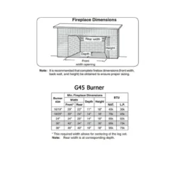 Real Fyre Assembled G45 Burner System With Safety Valve 16/19" - Liquid Propane 8 Real Fyre Assembled G45 Burner System With Safety Valve 16/19" - Liquid Propane -AMS FIREPLACE Sales g45 size requirements 77861.1595582407.1280.1280 43025.1599223458