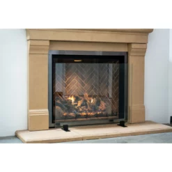 Manhattan Modern Freestanding Glass Fireplace Screen | AMS Fireplace -AMS FIREPLACE Sales glass screen ams fireplace 1 web 08330.1574117834