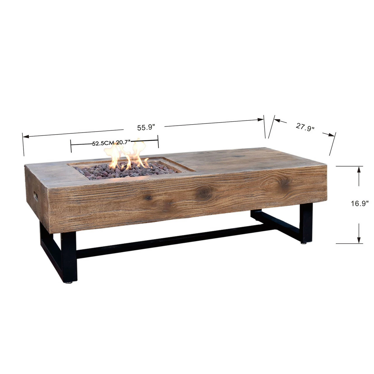 Elementi Naples Fire Table 55" X 28" 4 Elementi Naples Fire Table 55" X 28" - Image 2