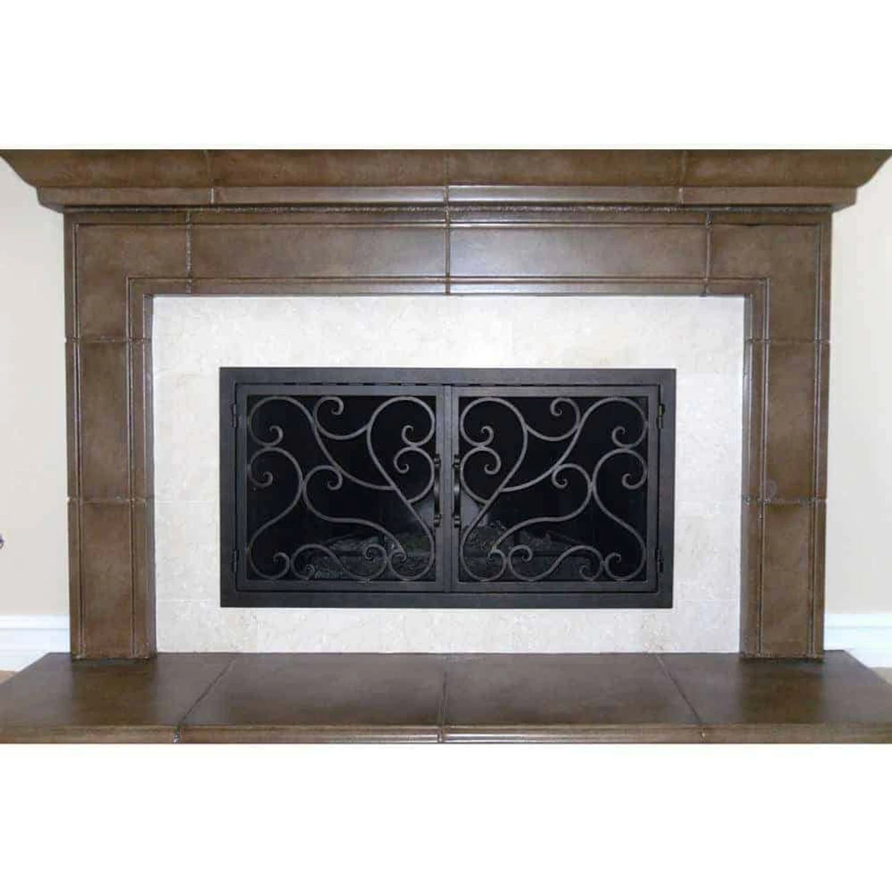 La Jolla Rectangular Fireplace Door - Wrought Iron 3 La Jolla Rectangular Fireplace Door - Wrought Iron