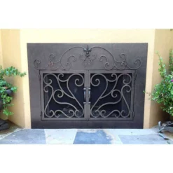 La Jolla Rectangular Fireplace Door - Wrought Iron 9 La Jolla Rectangular Fireplace Door - Wrought Iron -AMS FIREPLACE Sales la jolla 44 fireplace door web3 19769.1575310541