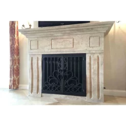 Lannister Rectangular Fireplace Door - Wrought Iron