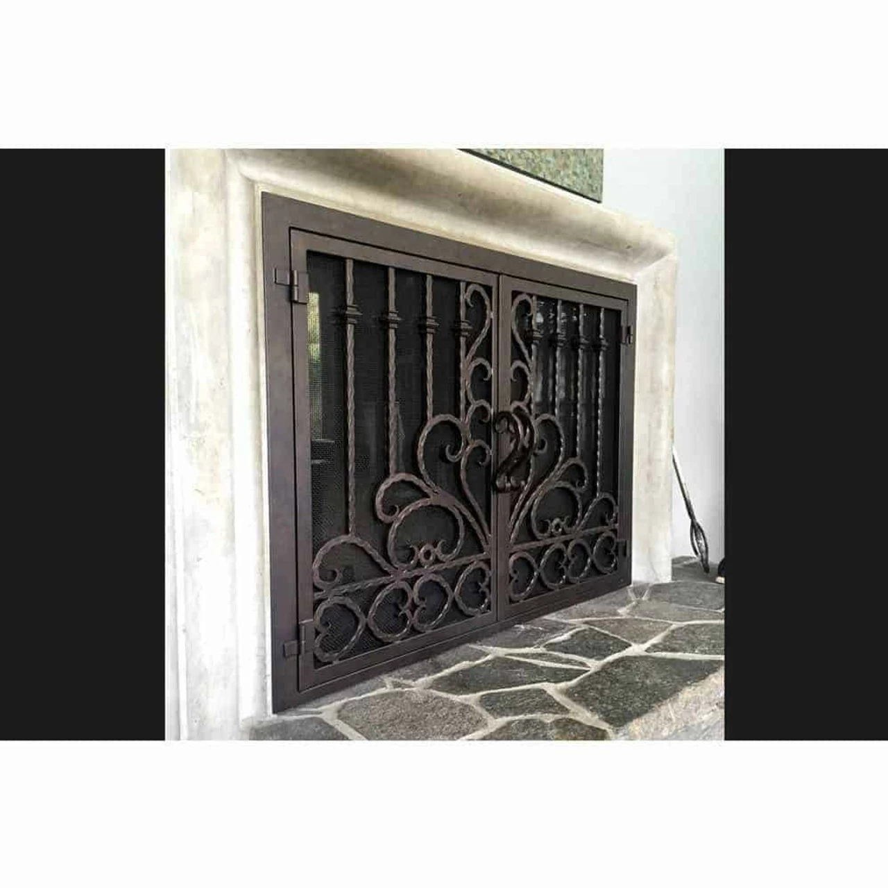 Lannister Rectangular Fireplace Door - Wrought Iron 6 Lannister Rectangular Fireplace Door - Wrought Iron - Image 4