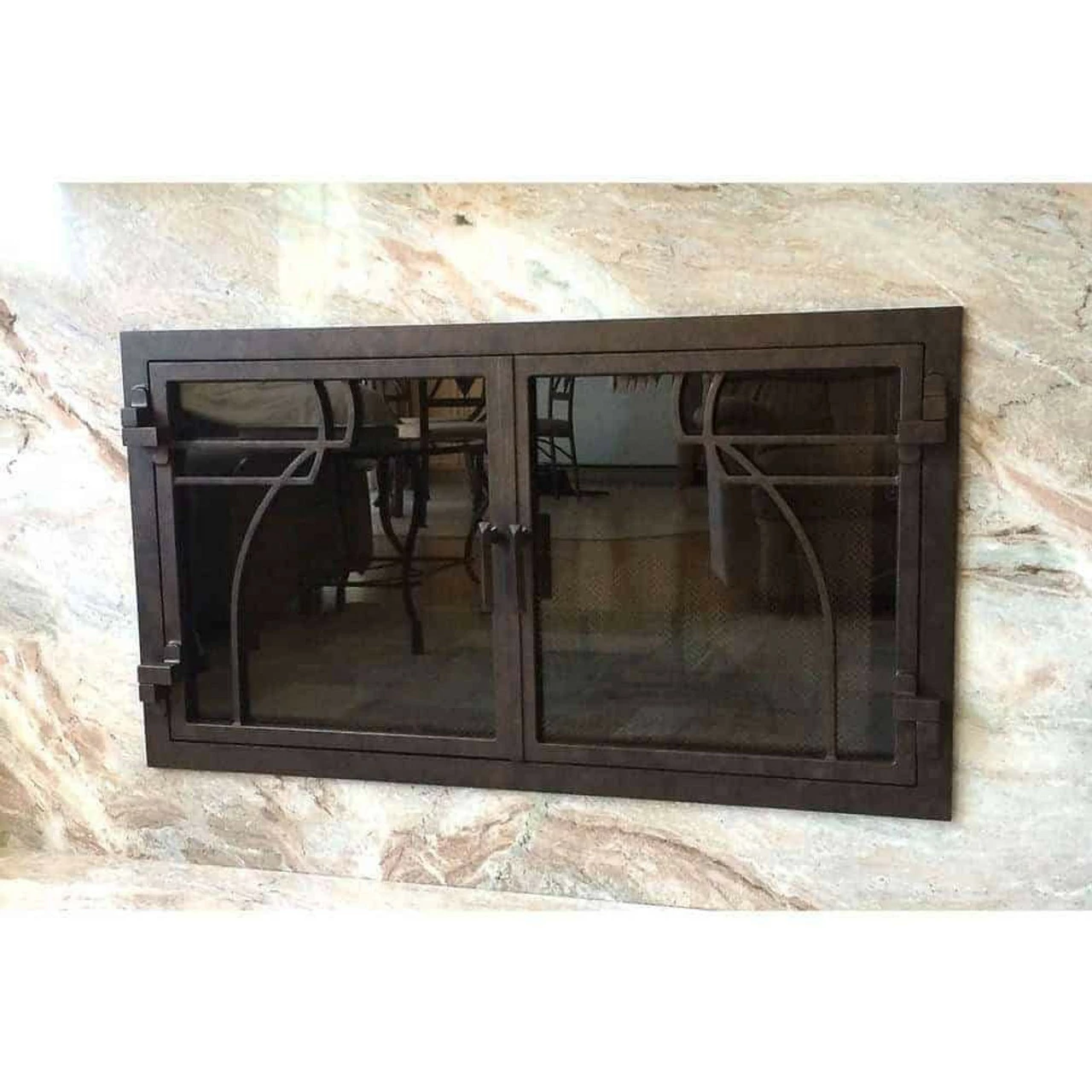 Mavericks Rectangular Fireplace Door - Wrought Iron 3 Mavericks Rectangular Fireplace Door - Wrought Iron