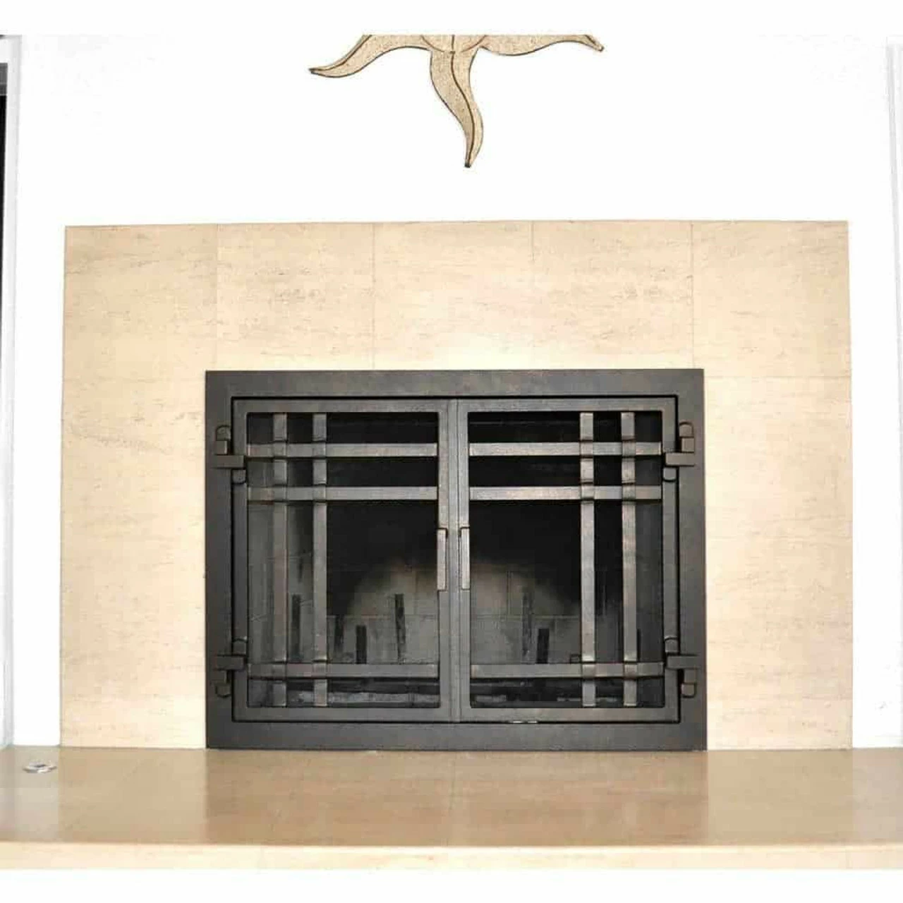Mission Rectangular Fireplace Door - Wrought Iron 6 Mission Rectangular Fireplace Door - Wrought Iron - Image 4