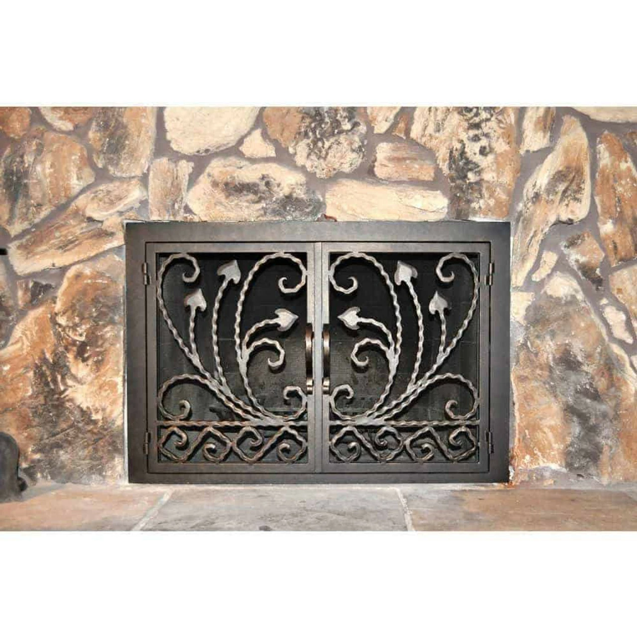 Montclair Rectangular Fireplace Door - Wrought Iron 6 Montclair Rectangular Fireplace Door - Wrought Iron - Image 4