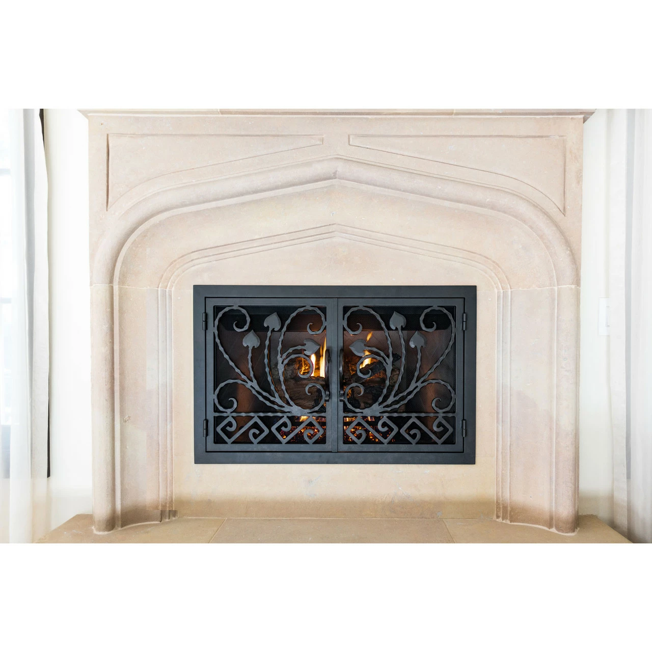 Montclair Rectangular Fireplace Door - Wrought Iron 3 Montclair Rectangular Fireplace Door - Wrought Iron