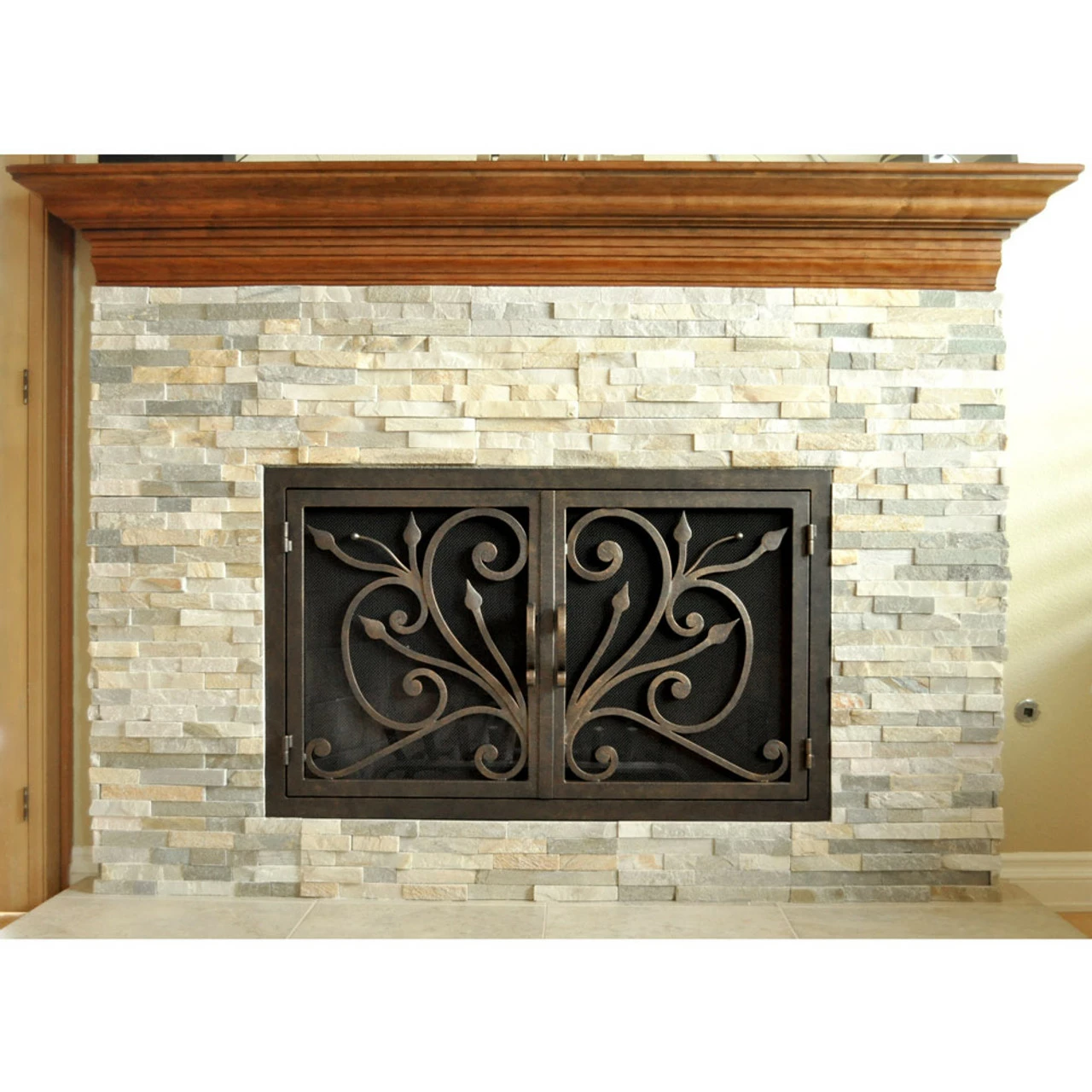 Orchid Rectangular Fireplace Door - Wrought Iron 6 Orchid Rectangular Fireplace Door - Wrought Iron - Image 4