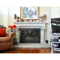 Orchid Rectangular Fireplace Door - Wrought Iron 10 Orchid Rectangular Fireplace Door - Wrought Iron -AMS FIREPLACE Sales orchid 4 02 web 65999.1581625463