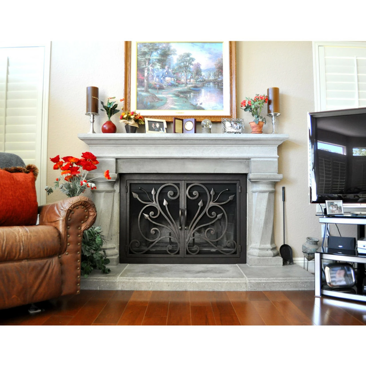 Orchid Rectangular Fireplace Door - Wrought Iron 5 Orchid Rectangular Fireplace Door - Wrought Iron - Image 3