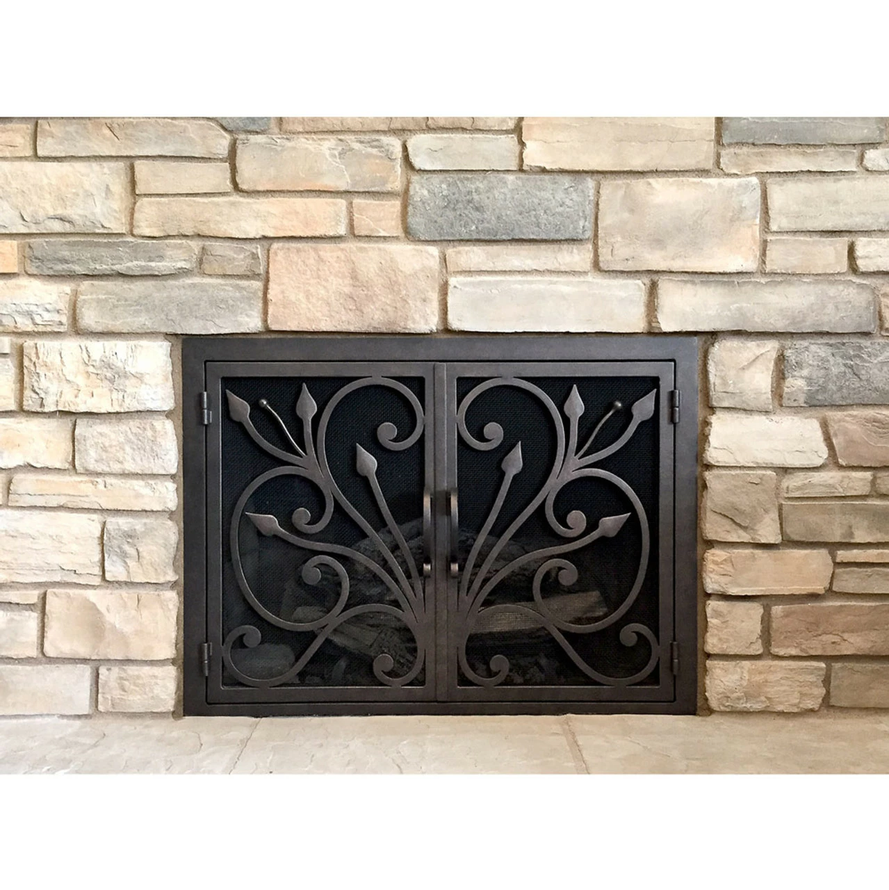 Orchid Rectangular Fireplace Door - Wrought Iron 7 Orchid Rectangular Fireplace Door - Wrought Iron - Image 5