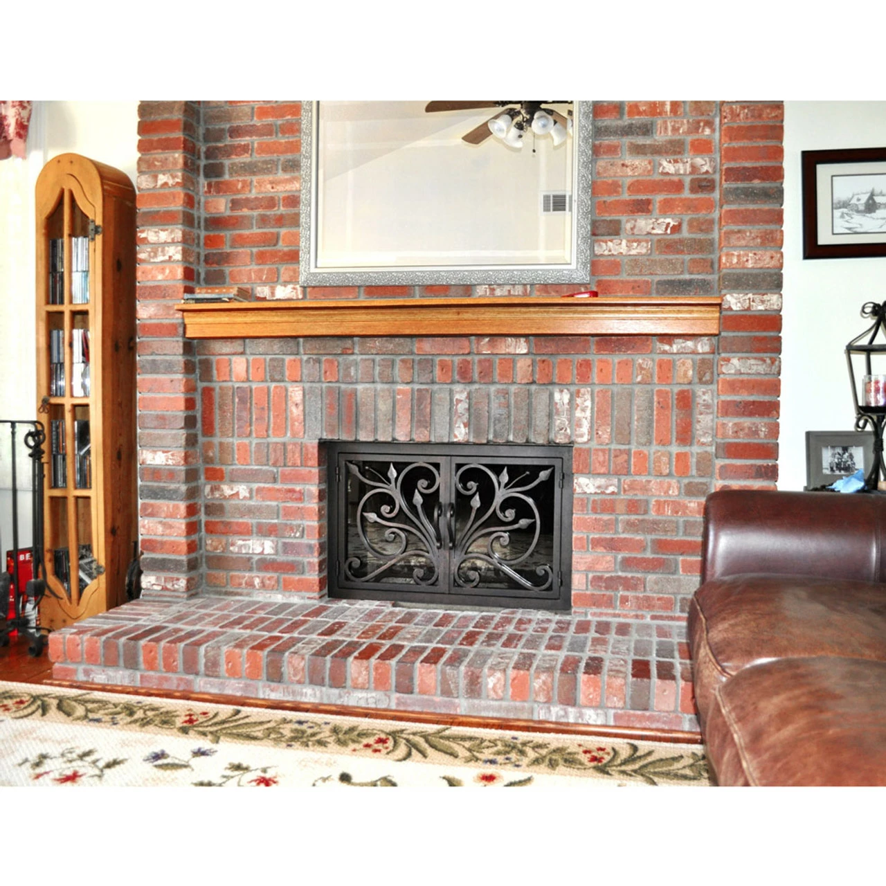 Orchid Rectangular Fireplace Door - Wrought Iron 3 Orchid Rectangular Fireplace Door - Wrought Iron
