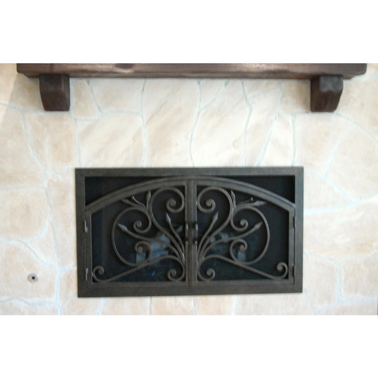 Orchid Rectangular Inside Arch Fireplace Door - Wrought Iron 6 Orchid Rectangular Inside Arch Fireplace Door - Wrought Iron - Image 4