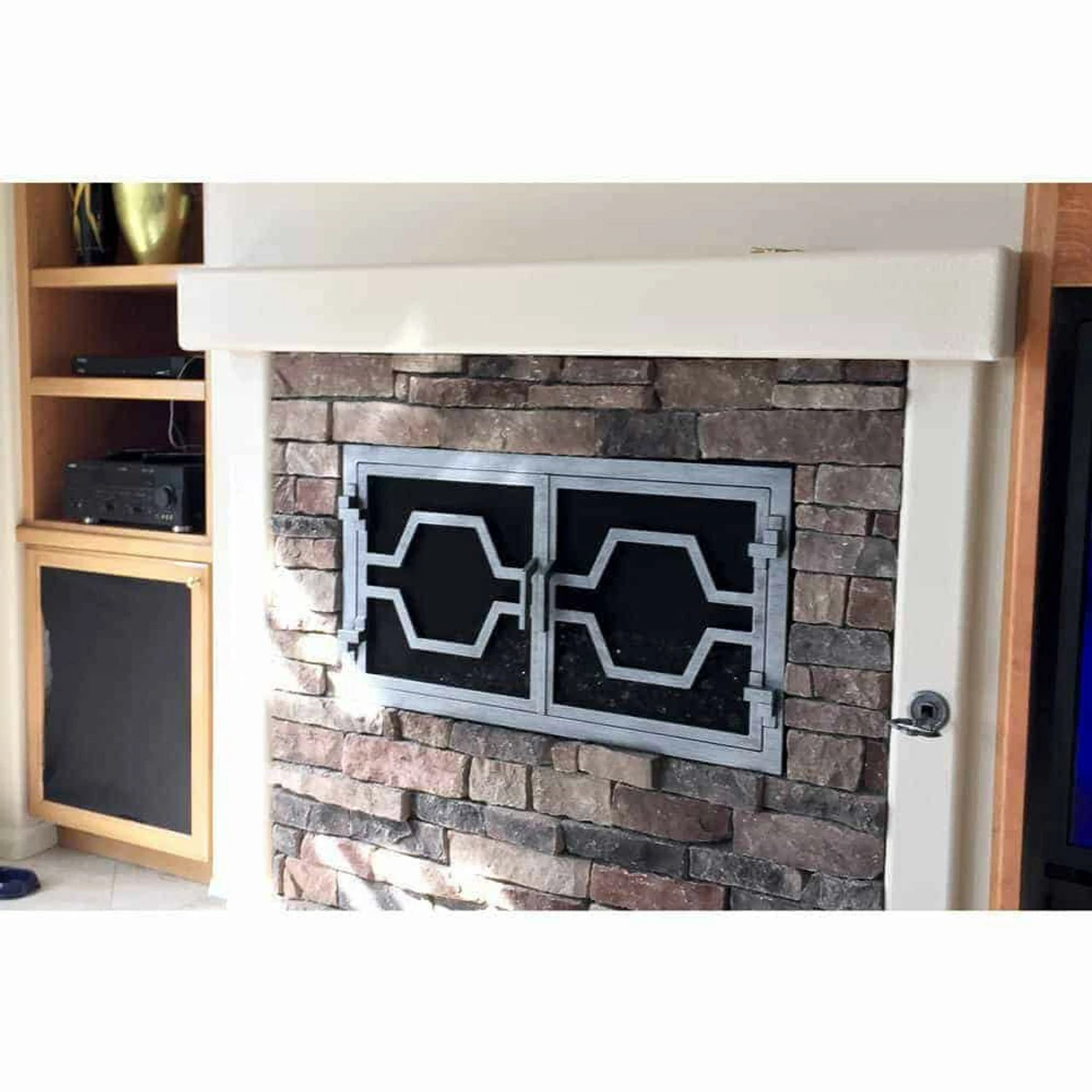 Ovation Rectangular Fireplace Door - Wrought Iron 3 Ovation Rectangular Fireplace Door - Wrought Iron