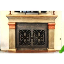 Rancho Santa Fe Rectangular Fireplace Door - Wrought Iron -AMS FIREPLACE Sales rancho santa fe 9 rectangular fireplace door web2 08314.1581639697