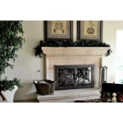 Rancho Santa Fe Rectangular Fireplace Door - Wrought Iron -AMS FIREPLACE Sales rancho santa fe 9 rectangular fireplace door web3 80091.1581639697