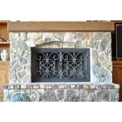 Rancho Santa Fe Rectangular Fireplace Door - Wrought Iron -AMS FIREPLACE Sales rancho santa fe 9 rectangular fireplace door web5 05533.1581639697