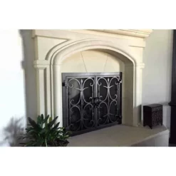 Rancho Santa Fe Rectangular Fireplace Door - Wrought Iron -AMS FIREPLACE Sales rancho santa fe 9 rectangular fireplace door web9 17926.1581639697