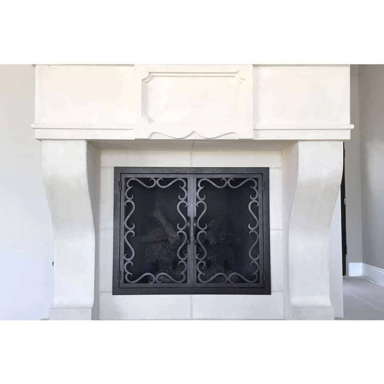 Reef Rectangular Fireplace Door - Wrought Iron 4 Reef Rectangular Fireplace Door - Wrought Iron - Image 2