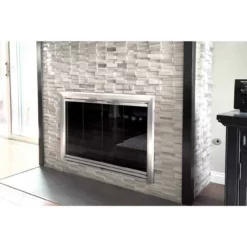Reflections Rectangular Fireplace Door - Aluminum 11 Reflections Rectangular Fireplace Door - Aluminum -AMS FIREPLACE Sales reflection 28 glass fireplace door web3 13512.1574881819