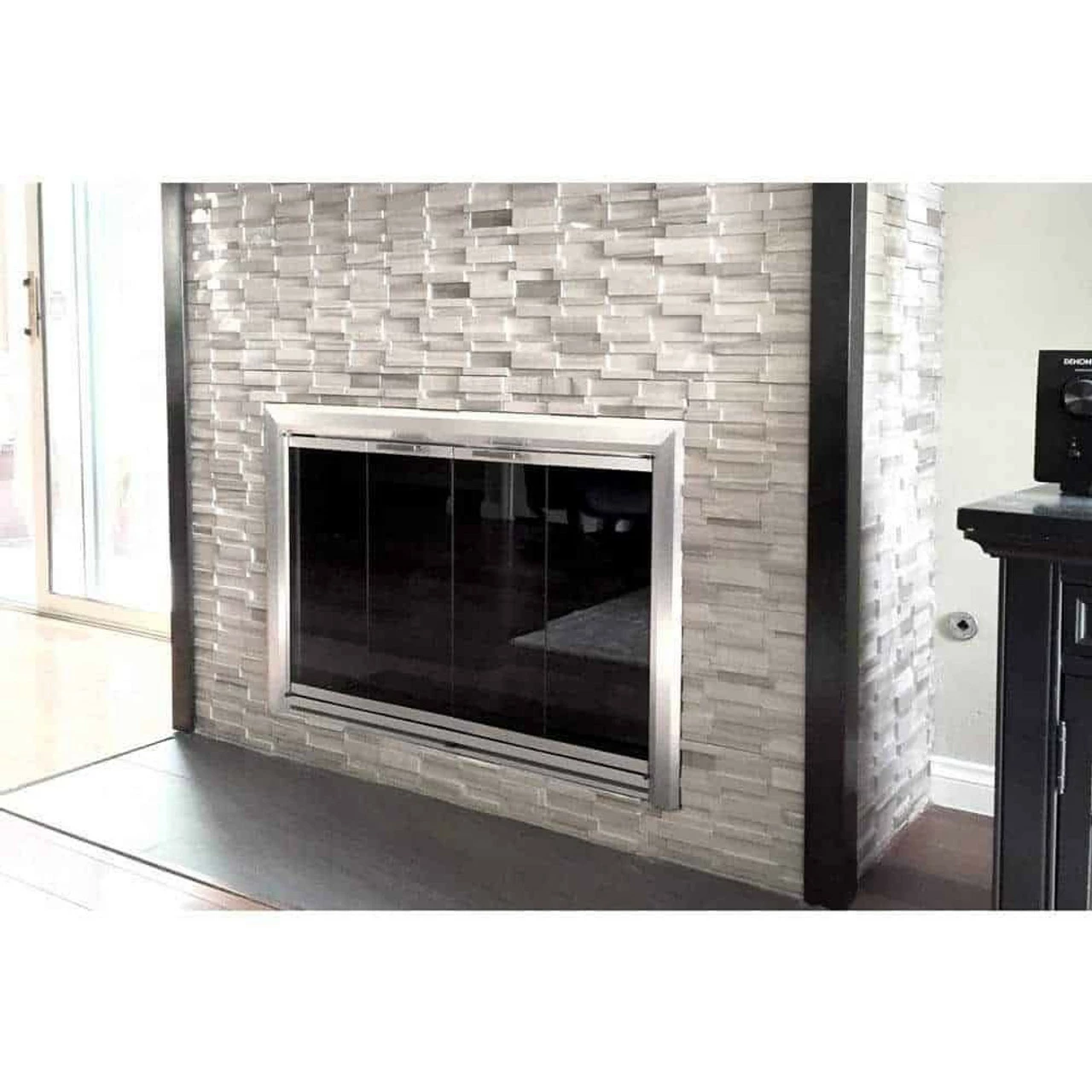 Reflections Rectangular Fireplace Door - Aluminum 6 Reflections Rectangular Fireplace Door - Aluminum - Image 4