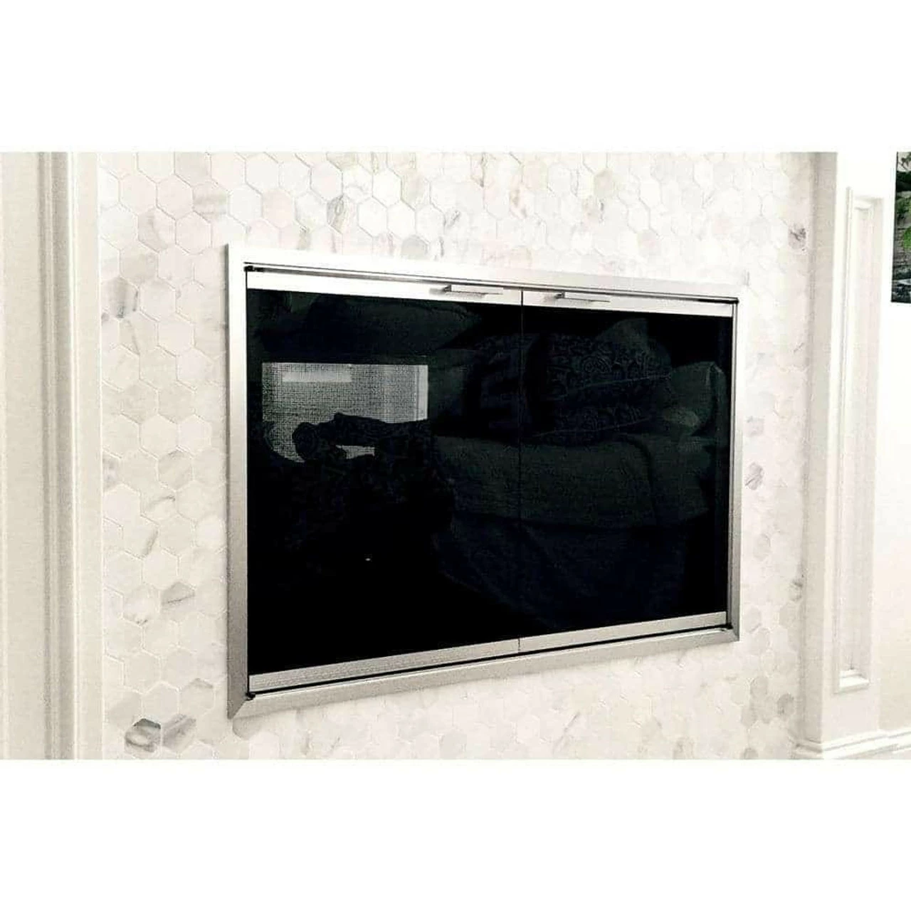 Malibu Rectangular Fireplace Door - Aluminum 3 Malibu Rectangular Fireplace Door - Aluminum