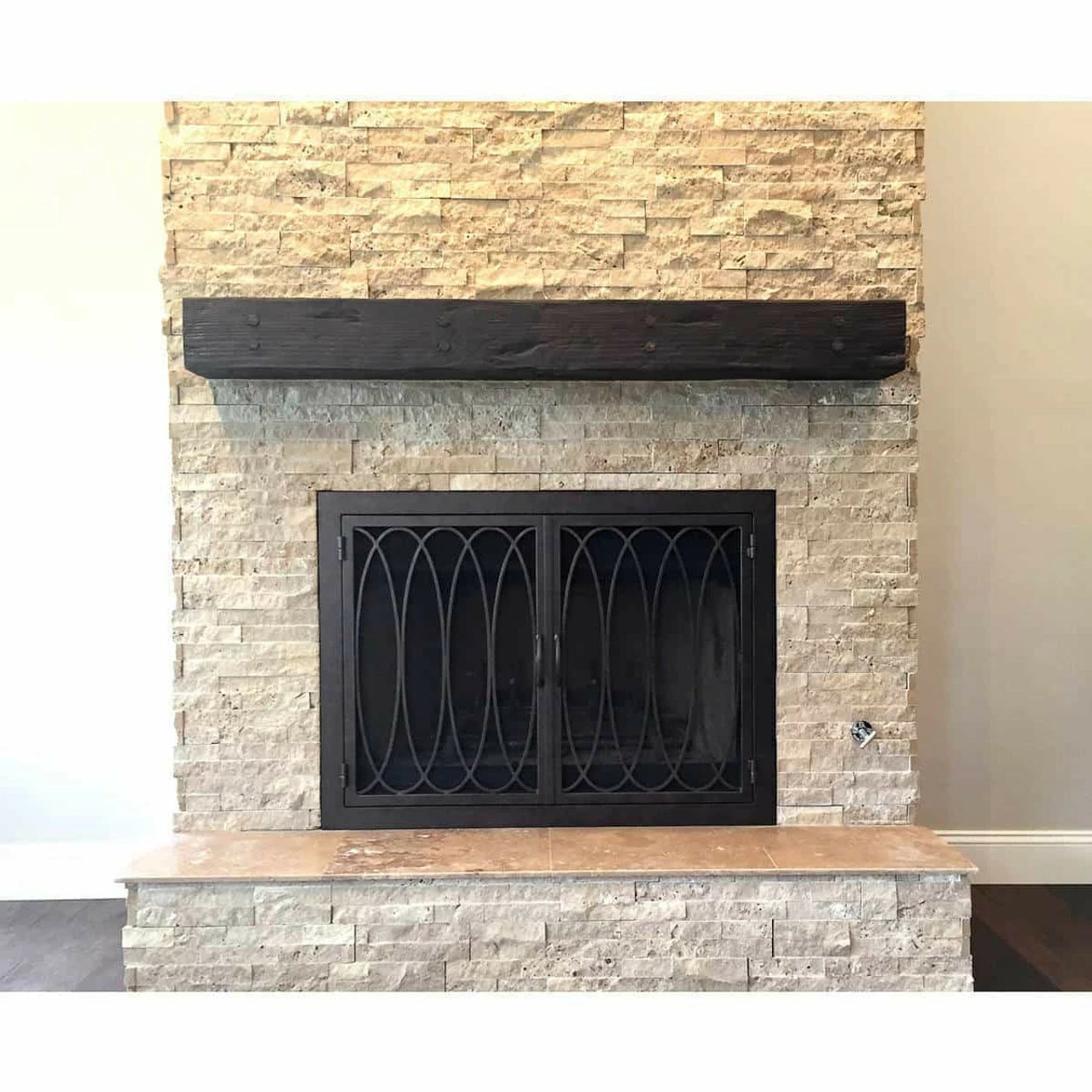 Ripple Rectangular Fireplace Door - Wrought Iron 4 Ripple Rectangular Fireplace Door - Wrought Iron - Image 2