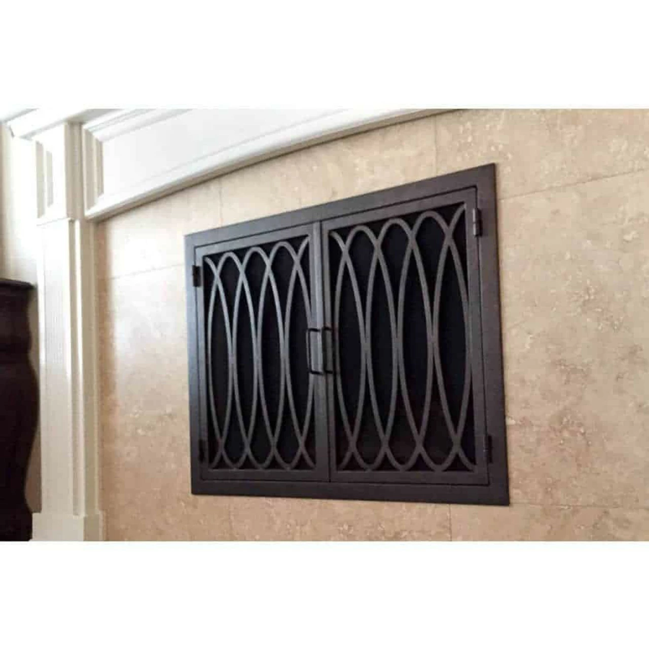Ripple Rectangular Fireplace Door - Wrought Iron 5 Ripple Rectangular Fireplace Door - Wrought Iron - Image 3